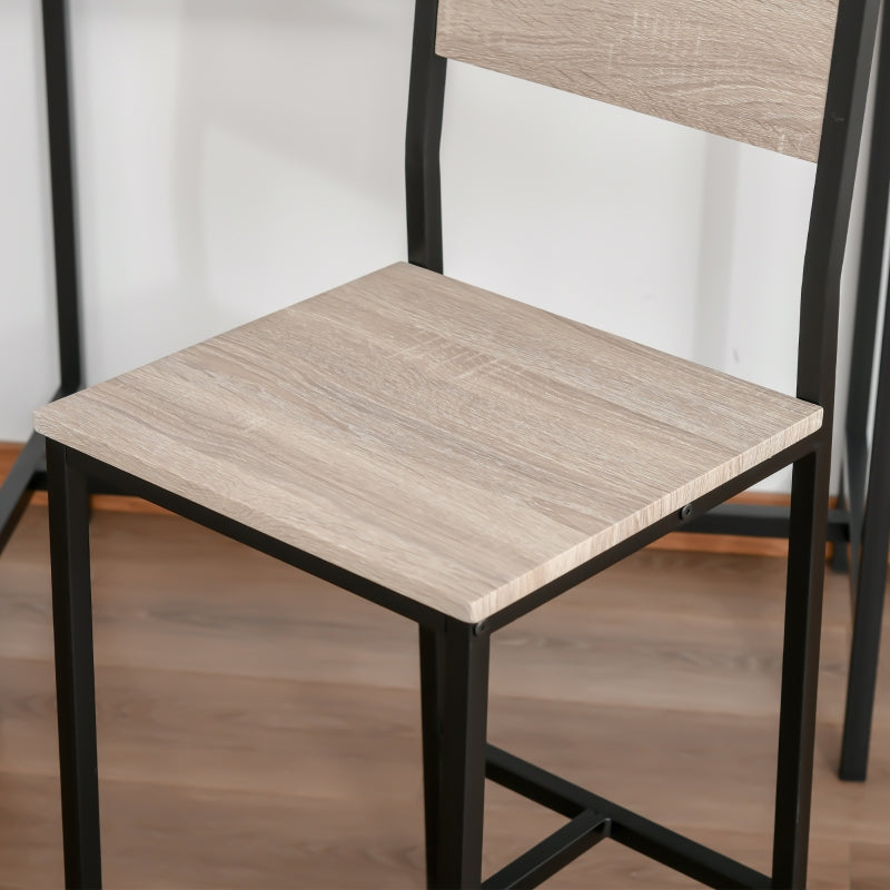 3-Piece Industrial Oak Tone Table Stool Set