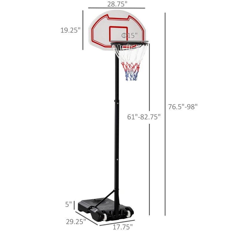 Adjustable Height Outdoor Basketball Stand - Blue Garden Hoop with Wheels