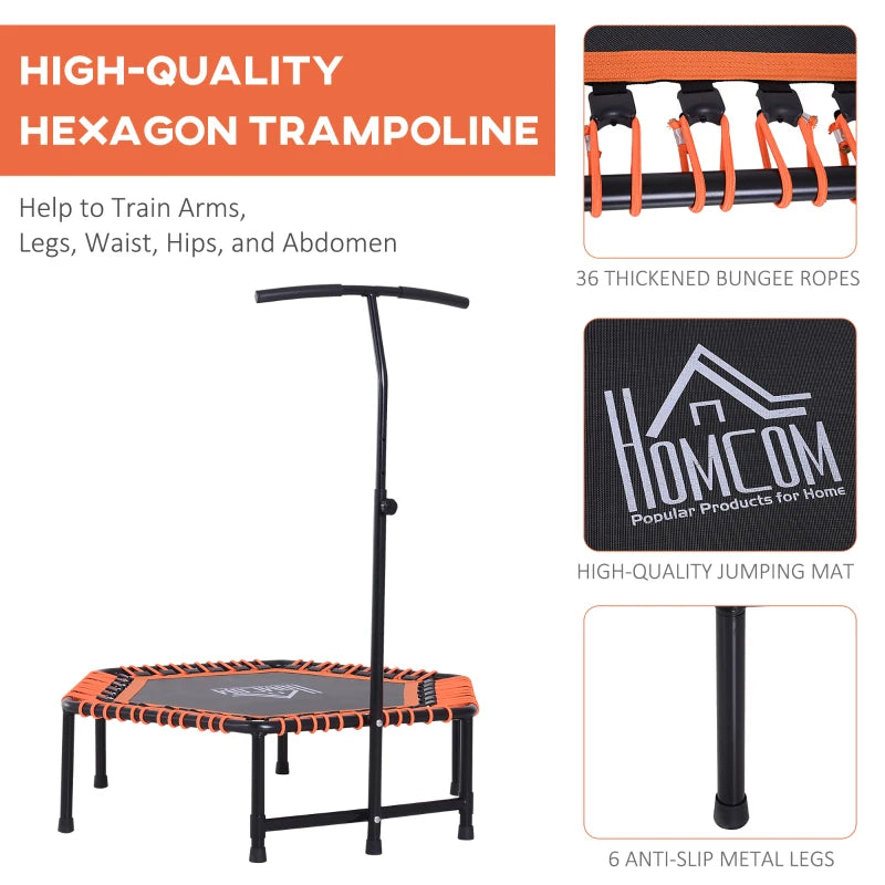 Adjustable Handle Mini Trampoline - Black/Orange