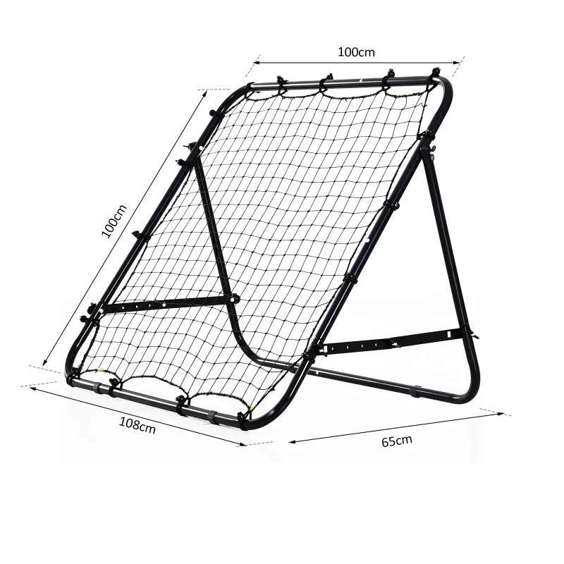 Adjustable Kickback Rebounder Net Goal for Training, Black