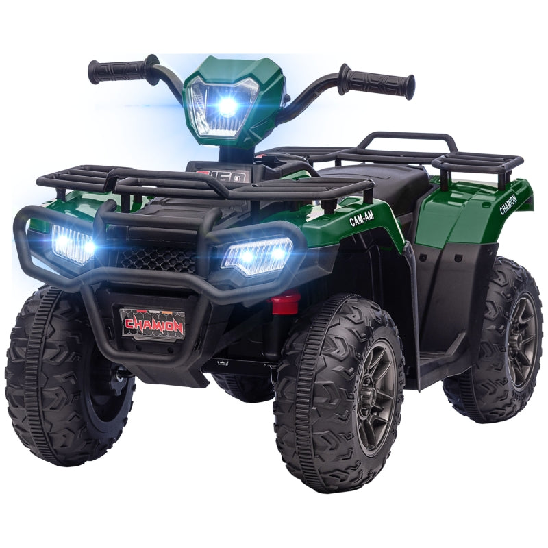 Green Kids Quad Bike with Music and LED Lights - Ages 3-5