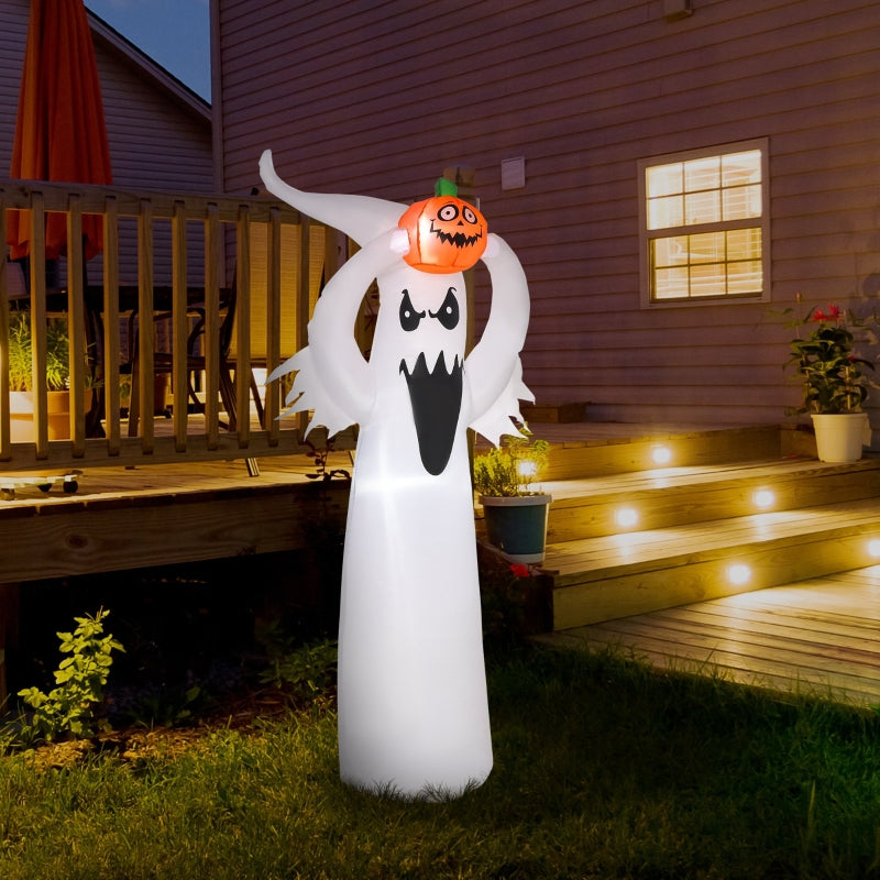 6FT LED Halloween Inflatable Ghost & Pumpkin Decoration - Outdoor Yard Decor