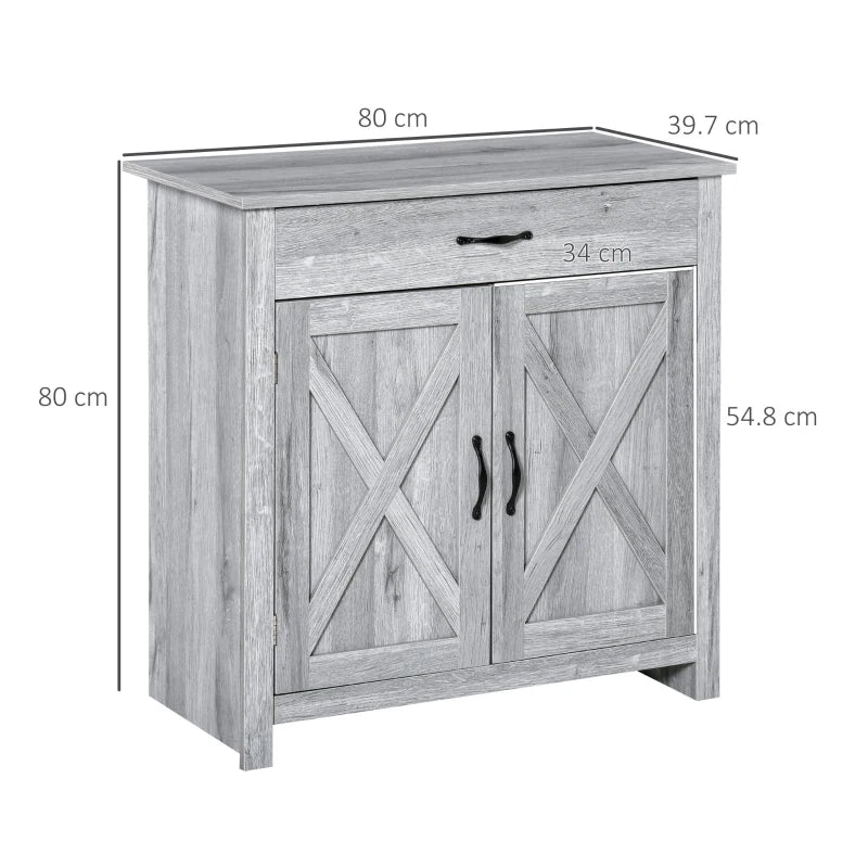 Grey Farmhouse Sideboard Storage Cabinet for Living Room