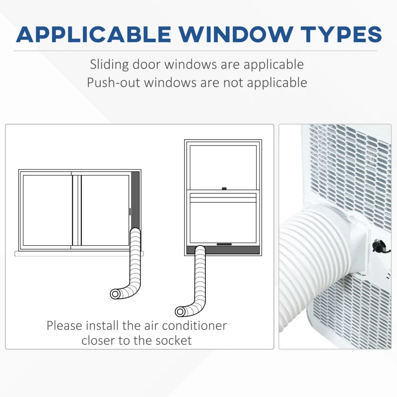 Portable 10000 BTU Air Conditioner - White, 3-in-1 Unit with Remote Control