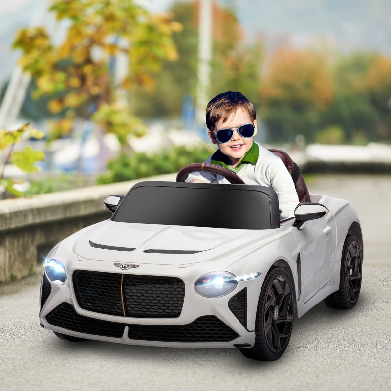 White Licensed 12V Kids Electric Car with Remote Control