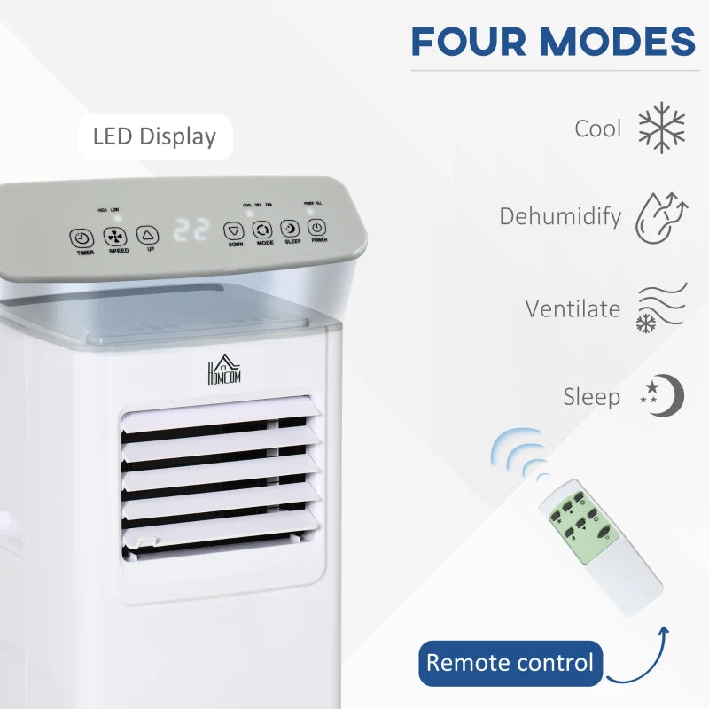 Portable 7000 BTU Air Conditioner - White, 3-in-1 Unit with Dehumidifier, Cooling Fan, Remote Control