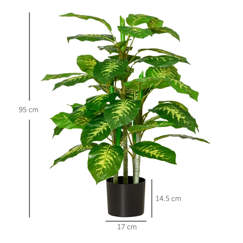 Green Artificial Evergreen Tree in Nursery Pot - Indoor Outdoor Decor, 95cm