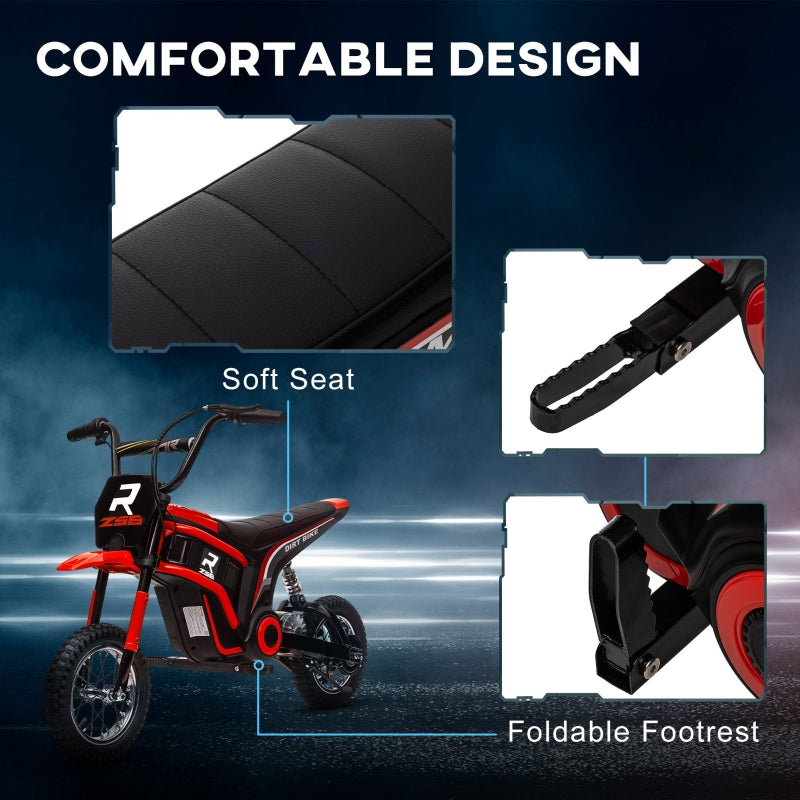 Red Electric Motorbike with Twist Grip Throttle and Music - 16km/h Max Speed