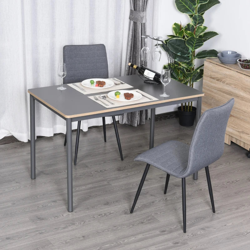 Grey Steel Frame Dining Table for 4 - 75x120x70cm, Minimalistic Style