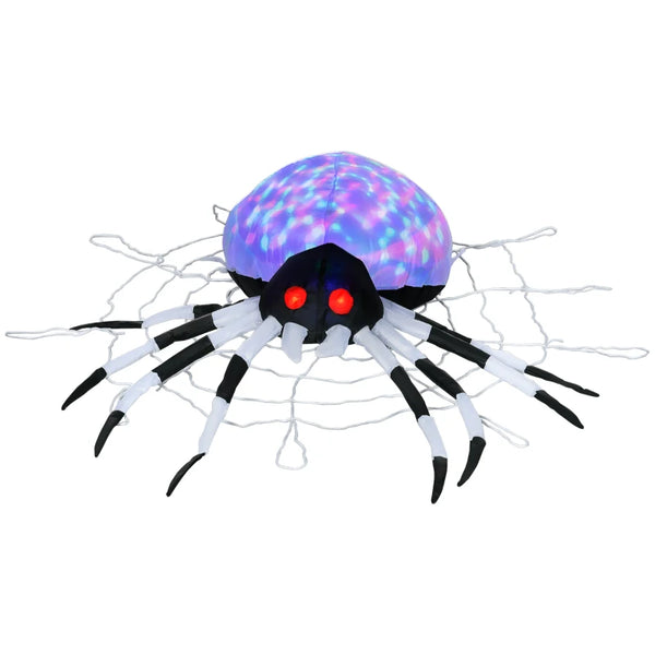 5FT Long Hanging Halloween Inflatable Spider with LED Lights - Outdoor Garden Display