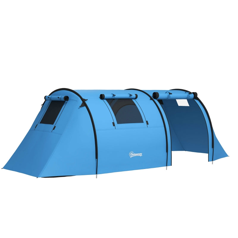 4-Person Sky Blue Tunnel Tent with Accessories