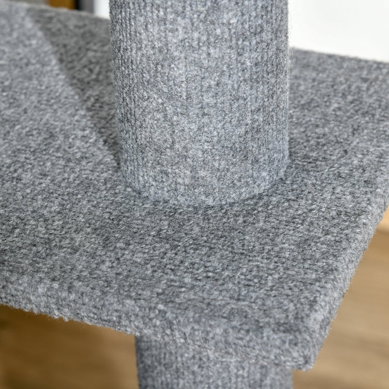 Grey 260cm Cat Tree with 3 Perches -  Floor-to-Ceiling Activity Center