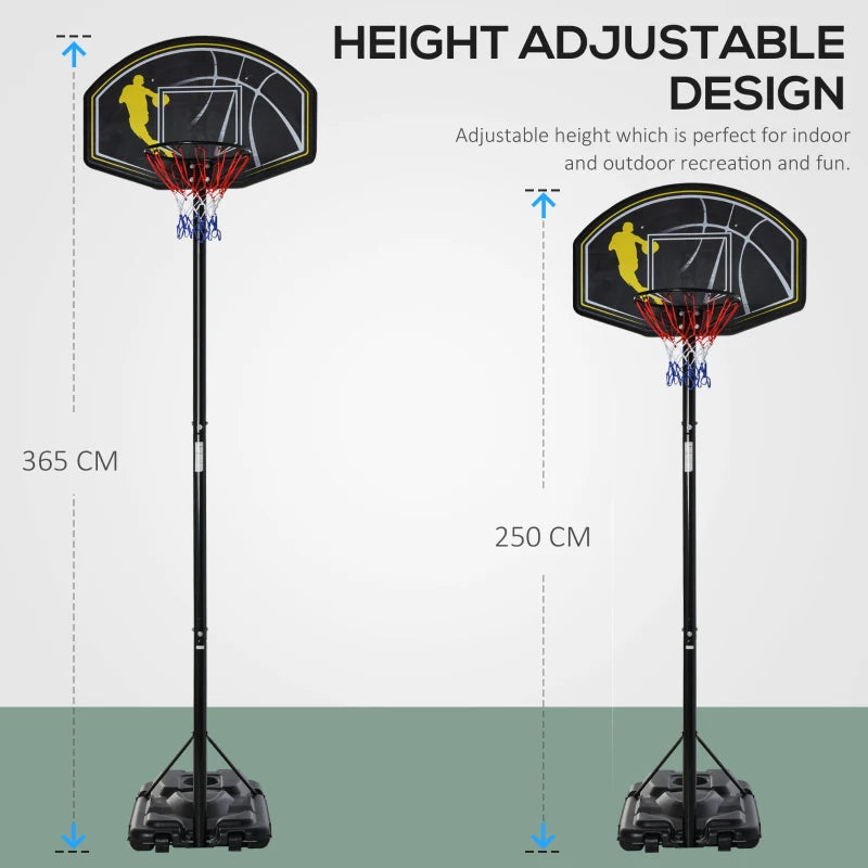 Adjustable Garden Basketball Stand - Black, Portable & Free Standing