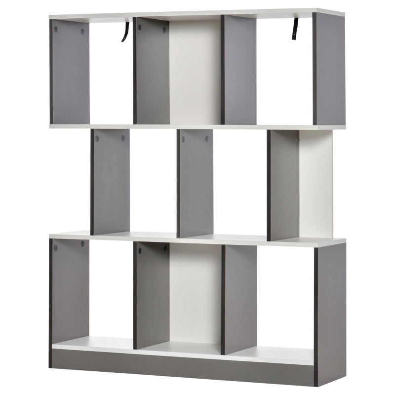 3-Tier Grey and White Bookcase Storage Shelf