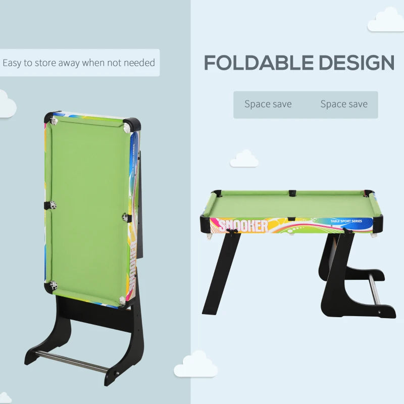 4-in-1 Multi-Color Folding Gaming Table: Hockey, Football, Table Tennis, Billiards