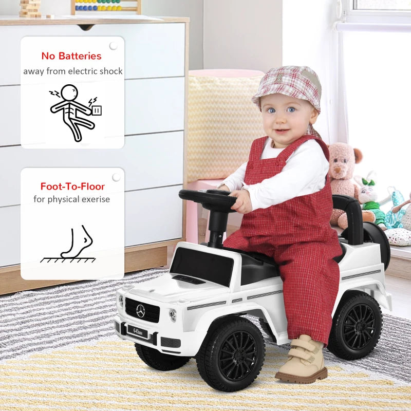 White Toddler Ride-On Slider Car 12-36 Months