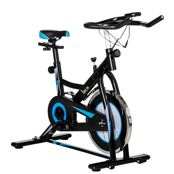 Black Indoor Cycling Exercise Bike with LCD Monitor and Phone Holder