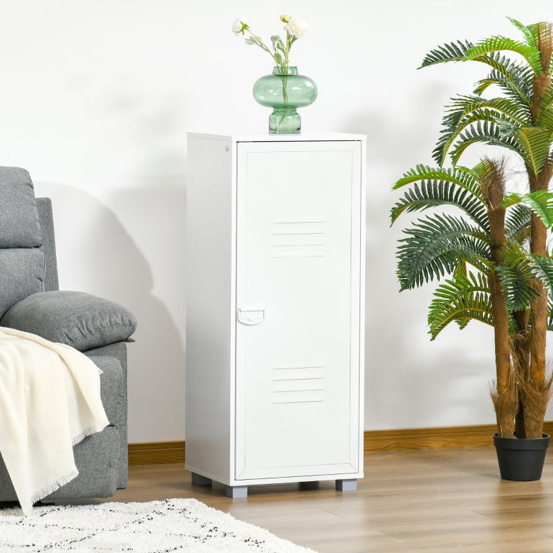 White 3-Tier Metal Louvred Door File Cabinet