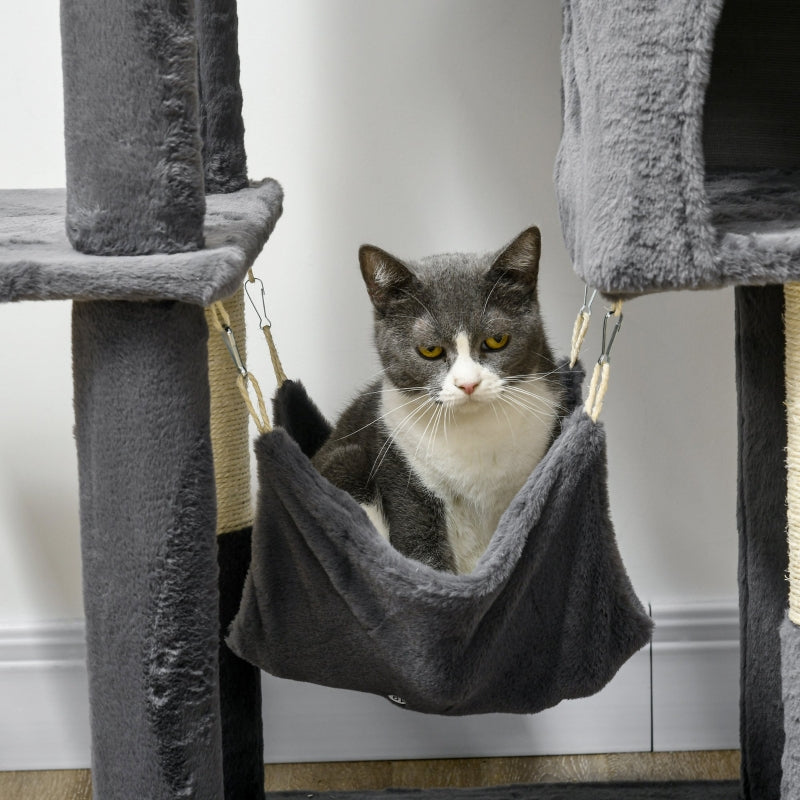 Cat Tree with Scratching Post, Hammock, Cat House - Dark Grey