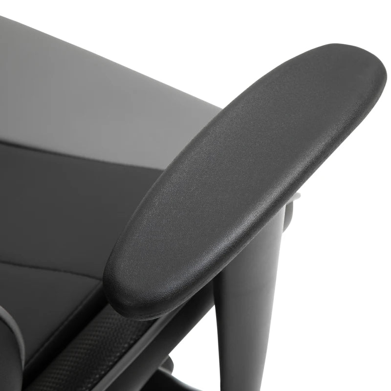 Black High Back Gaming Chair with Head Pillow and Lumbar Support