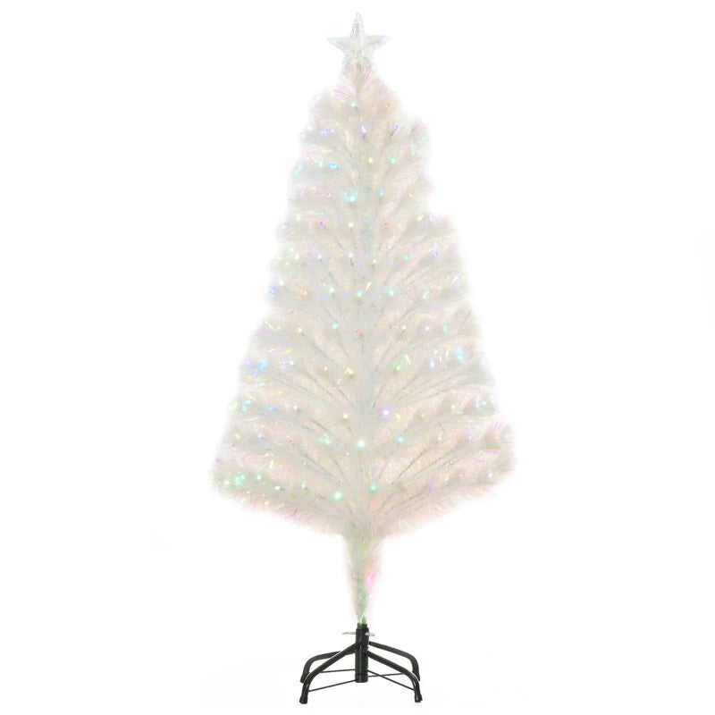 4ft White Fiber Optic LED Christmas Tree - Holiday Home Xmas Decor