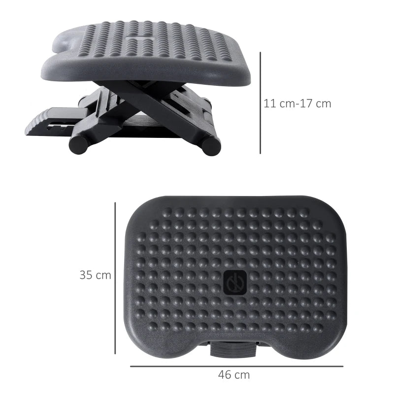 Adjustable Charcoal Grey Footrest for Home Office