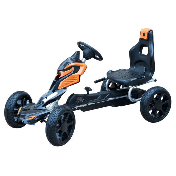 Orange/Black Kids Pedal Go Kart with Braking System
