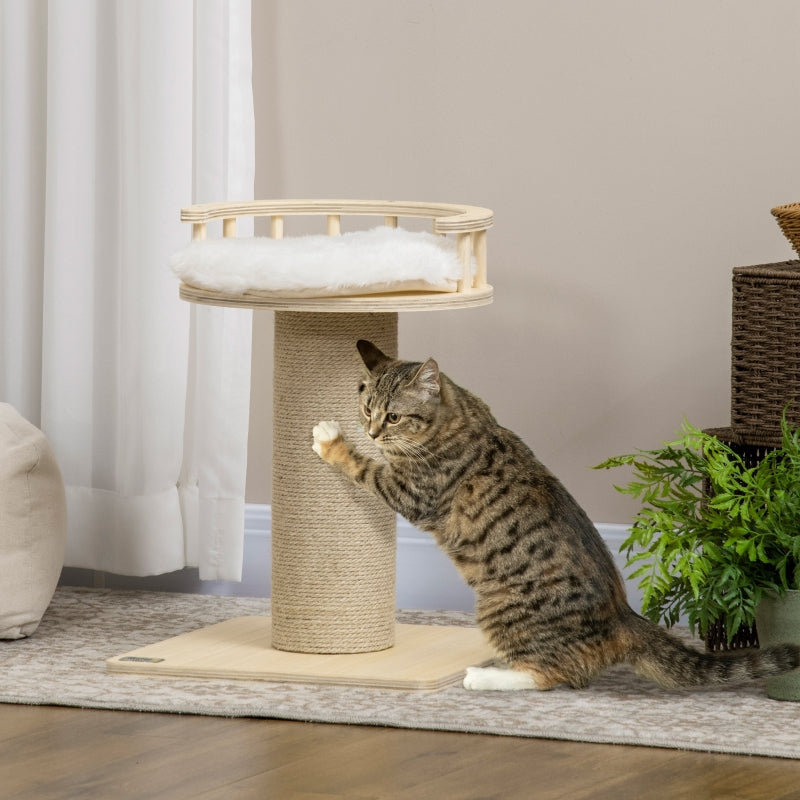 52cm Cat Tree with Bed and Scratching Post - Grey