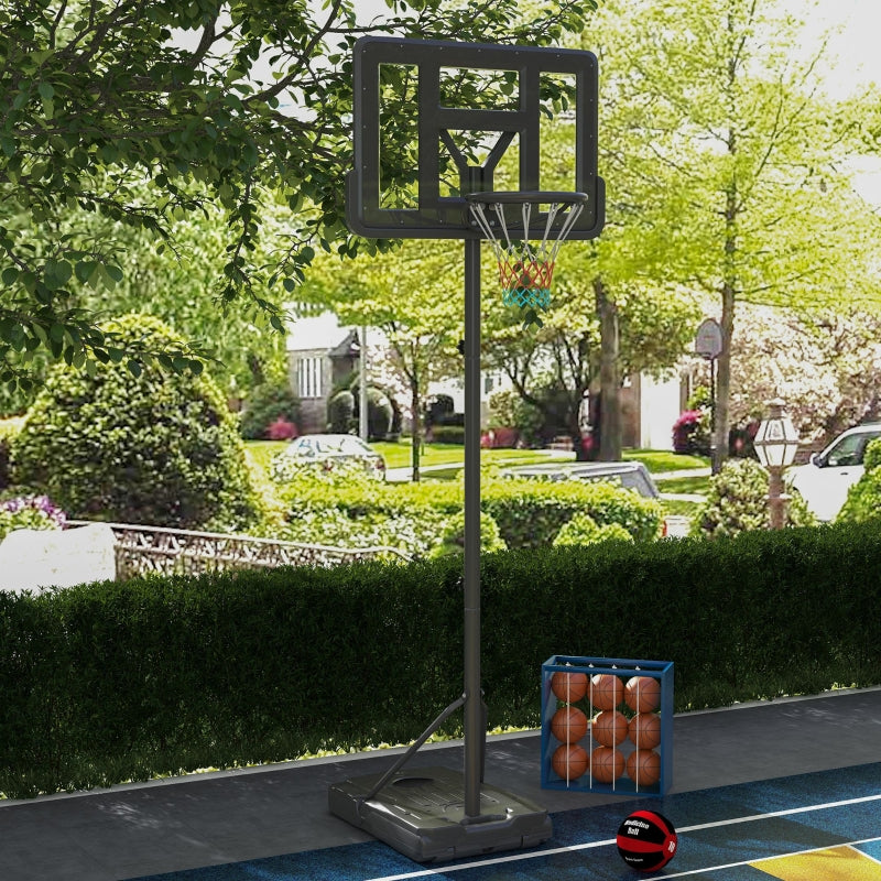 Adjustable Black Freestanding Basketball Hoop Set - 200-305cm