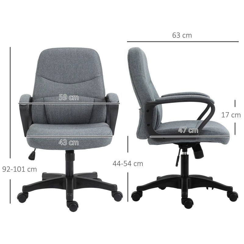 Grey Fabric Office Chair with Massage Lumbar Support