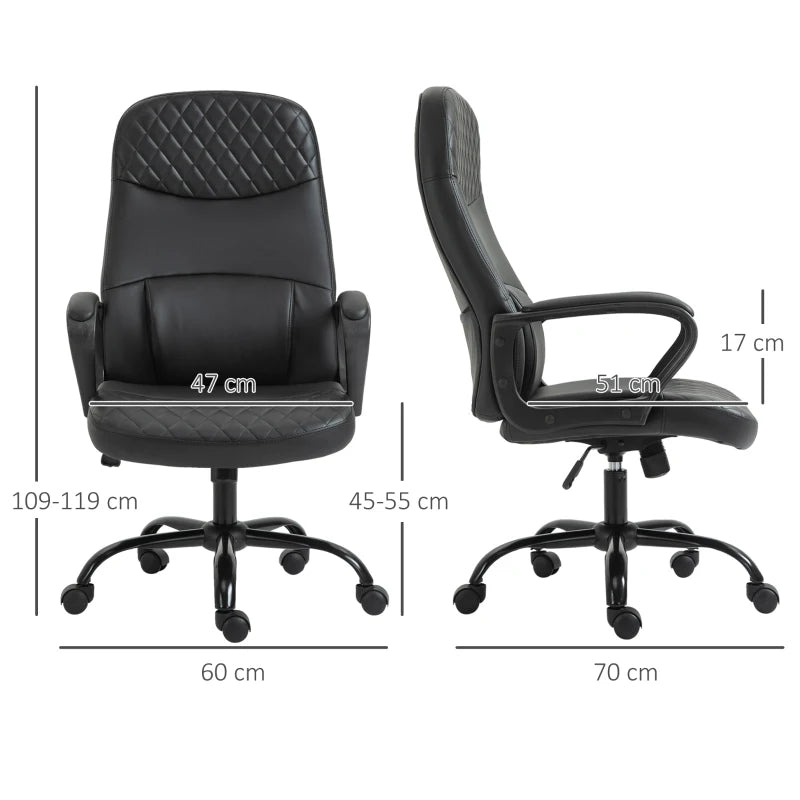 Black Massage Office Chair with Vibration and Lumbar Support