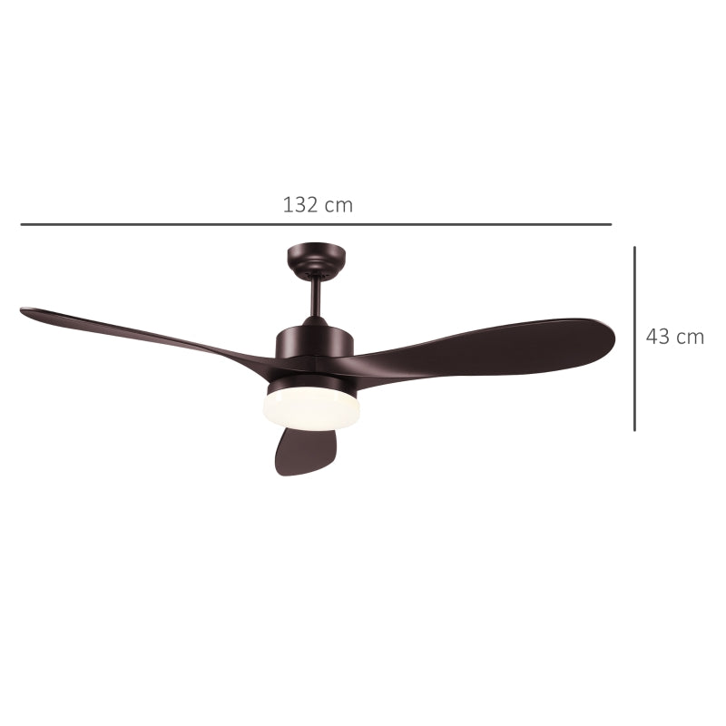 Brown Reversible Ceiling Fan with LED Light & Remote - Modern Indoor Lighting