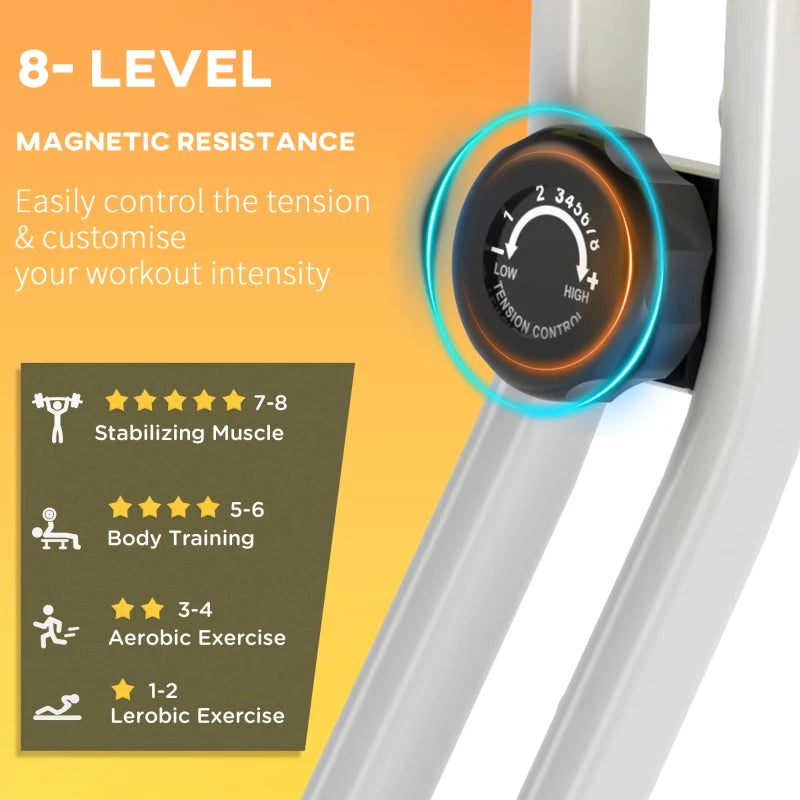 Black Folding Exercise Bike with 8-Level Magnetic Resistance