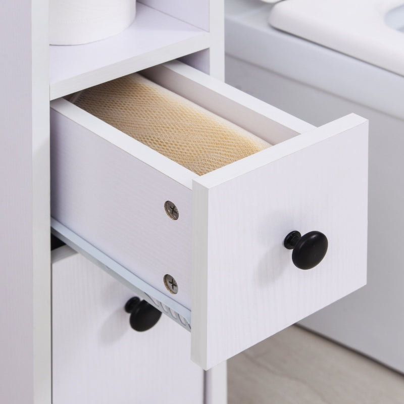 White Compact Bathroom Drawers - Space-Saving Storage Solution