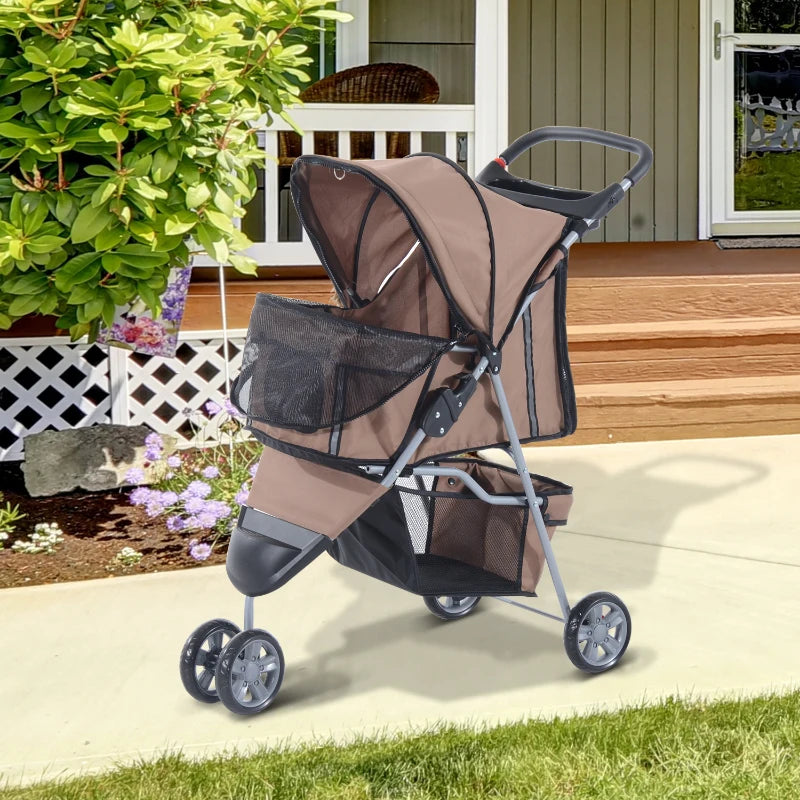 Pet Travel Stroller for Small Dogs - Coffee