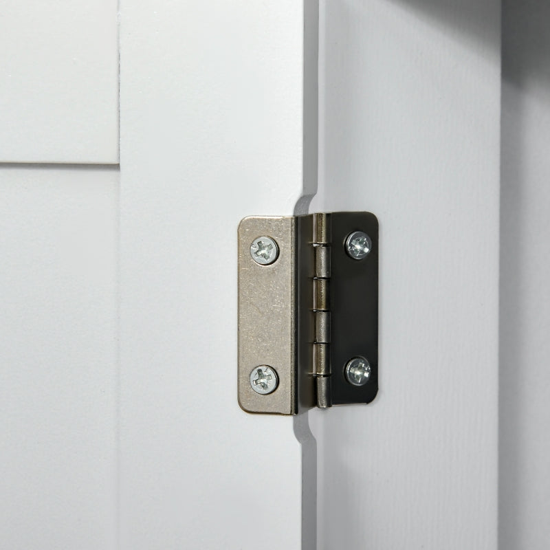 White Bathroom Storage Cabinet with Drawers and Adjustable Shelf