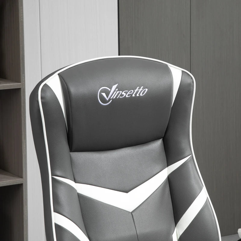 Grey Adjustable Swivel Video Game Chair