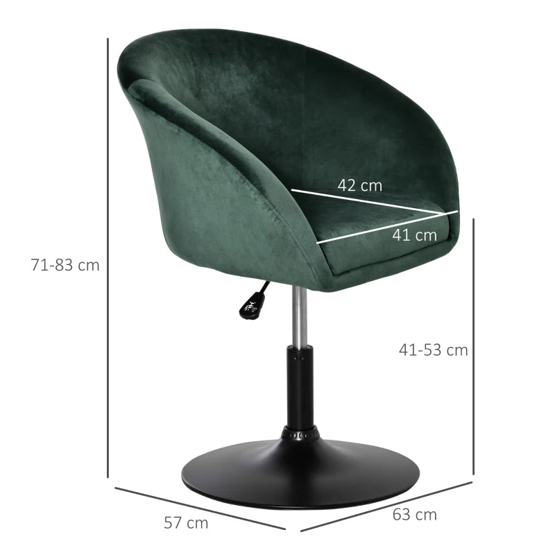 Green Swivel Fabric Bar Stool with Backrest and Adjustable Height