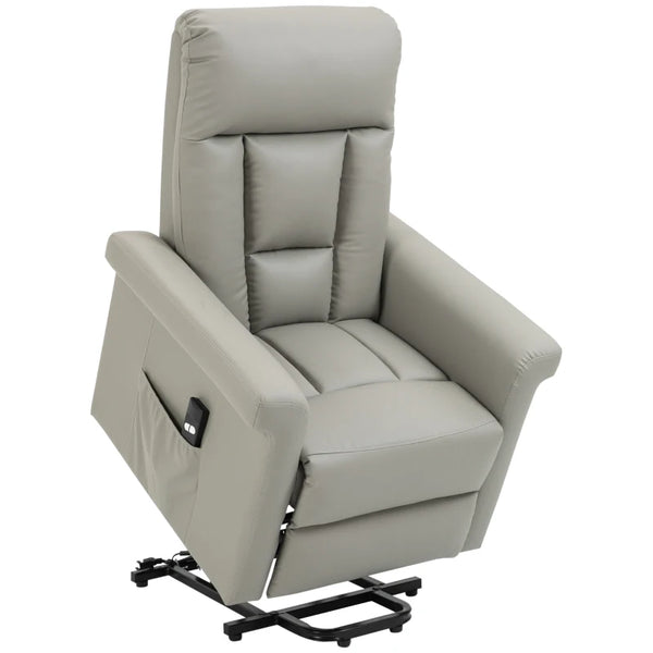 Grey Power Lift Recliner Chair for Elderly with Remote Control