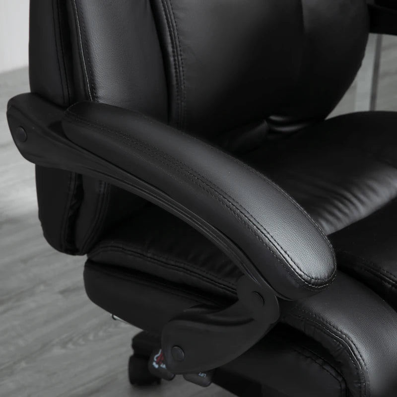 Black Executive Office Chair with Footrest and Wheels