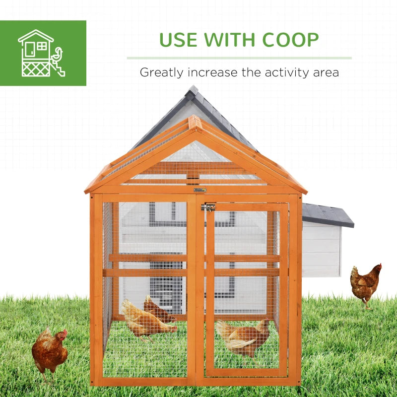 Wooden Chicken Run & Coop Combo - Large, Wood Effect