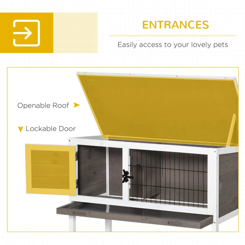 Brown Wooden Small Animal Hutch with Asphalt Roof 86 x 45 x 70 cm