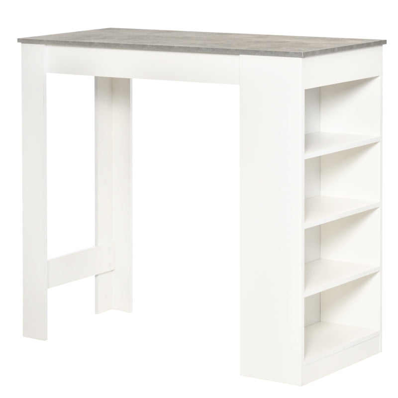 Grey 4-Tier Storage Shelf Bar Table