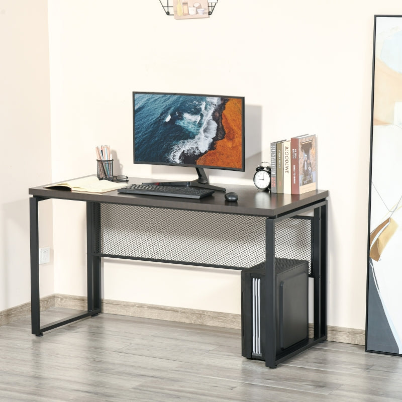 Industrial Walnut and Black Computer Desk - Home Office Workstation