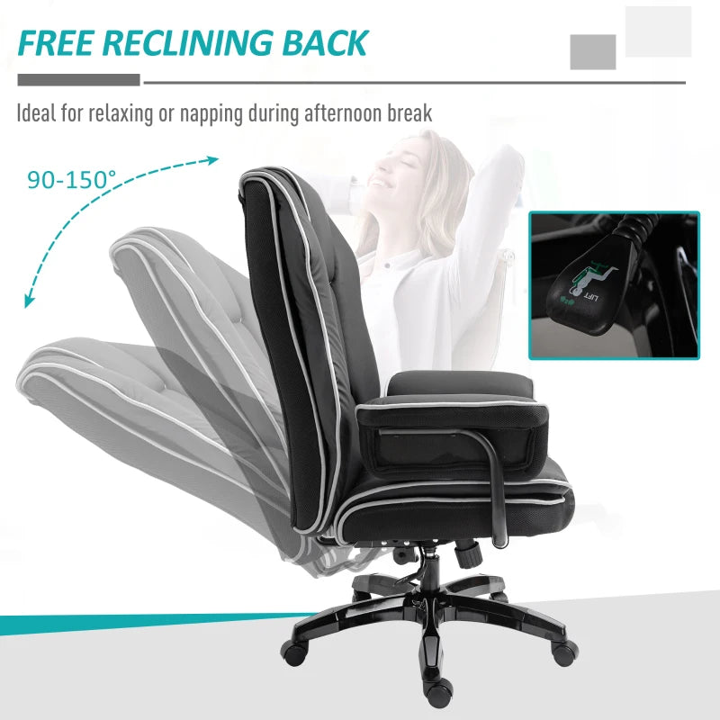 Black High Back Executive Office Chair with Armrests