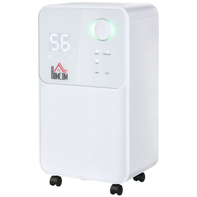 Portable Quiet Dehumidifier - 12L/Day Electric Air De-Humidifier (White)