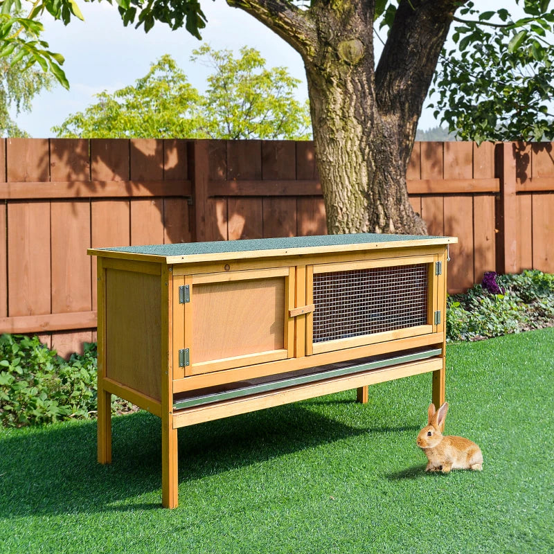 Outdoor Small Animal Hutch with Openable Roof, Grey, 115 x 44 x 65 cm