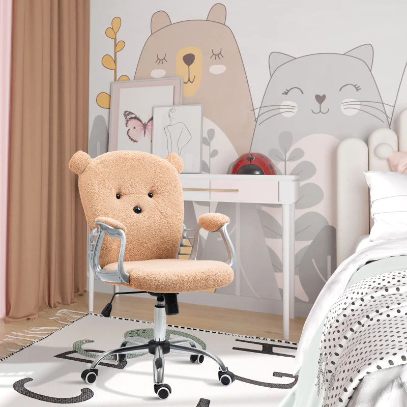 Brown Bear Shape Office Chair with Teddy Fleece Fabric