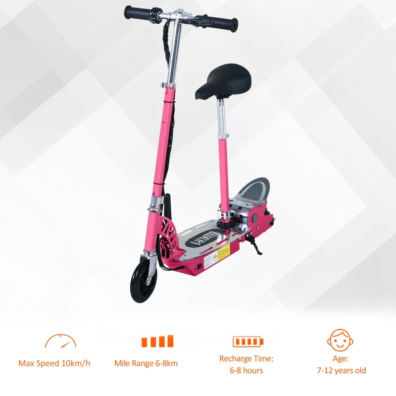 Foldable Pink Electric Scooter with Rechargeable Battery