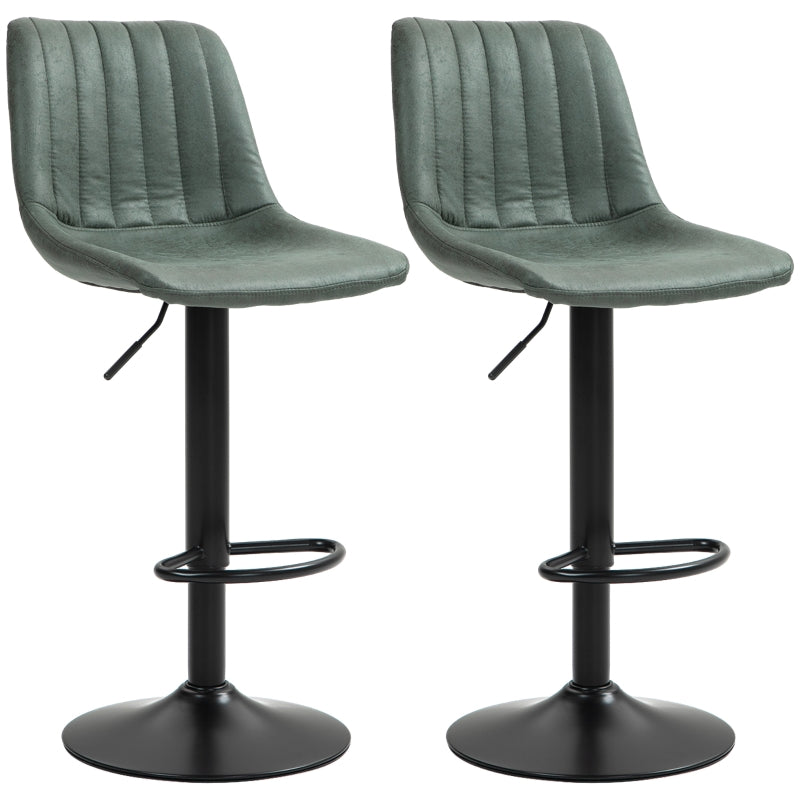 Green Retro Tub Bar Stools Set of 2